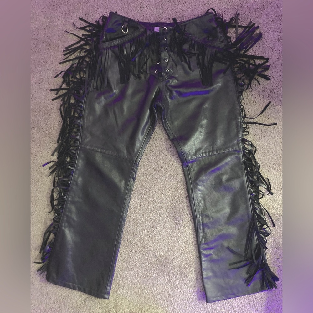 Leather motorcycle pants sz 12